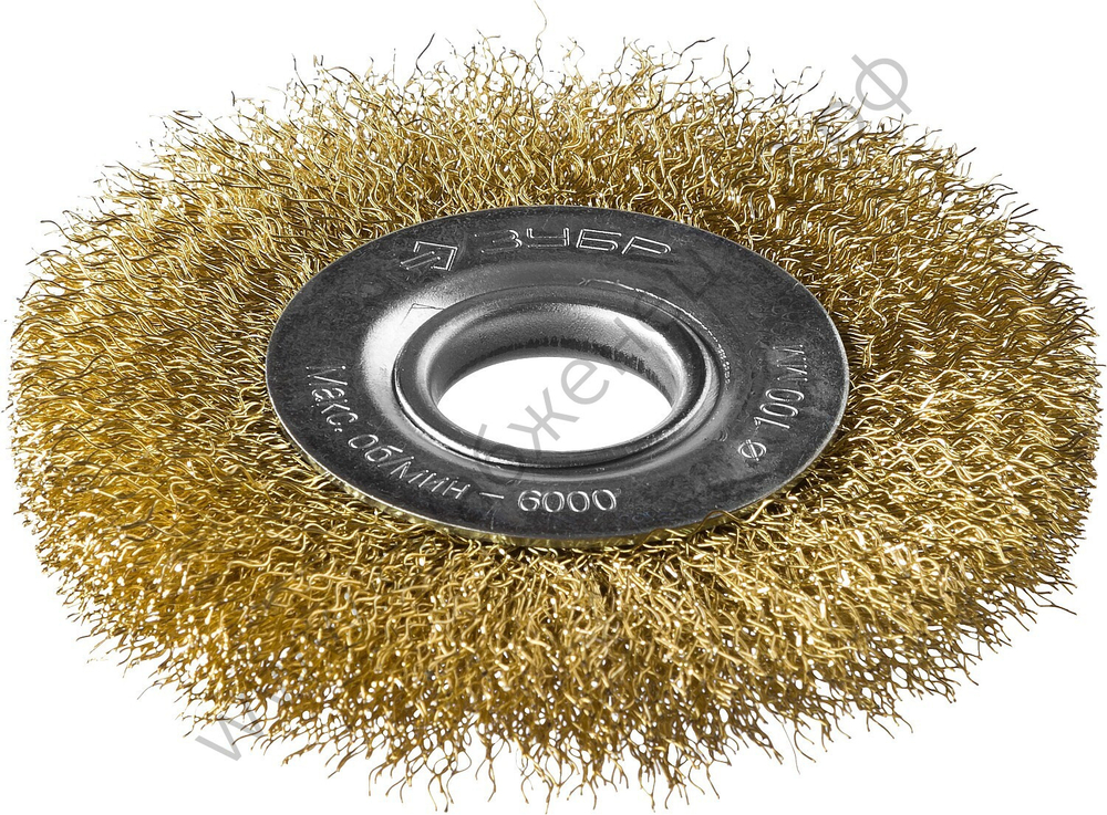 ЗУБР 100 мм, витая стальная латунированная проволока, 0.3 мм, Щетка дисковая, Профессионал (35187-100)