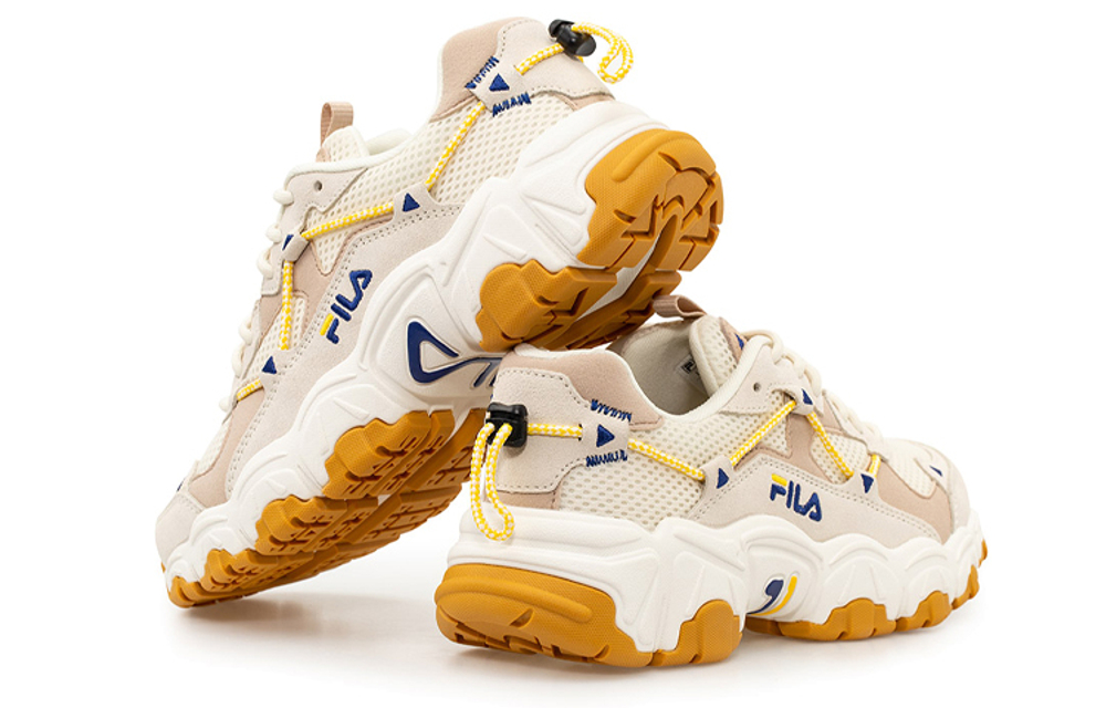 FILA FUSION Fila tide brand comfortable and casual non-slip breathable low-top daddy shoes women's first snow white