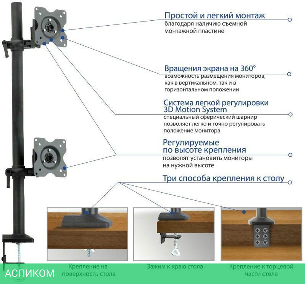Кронштейн Kromax Office-5 серый