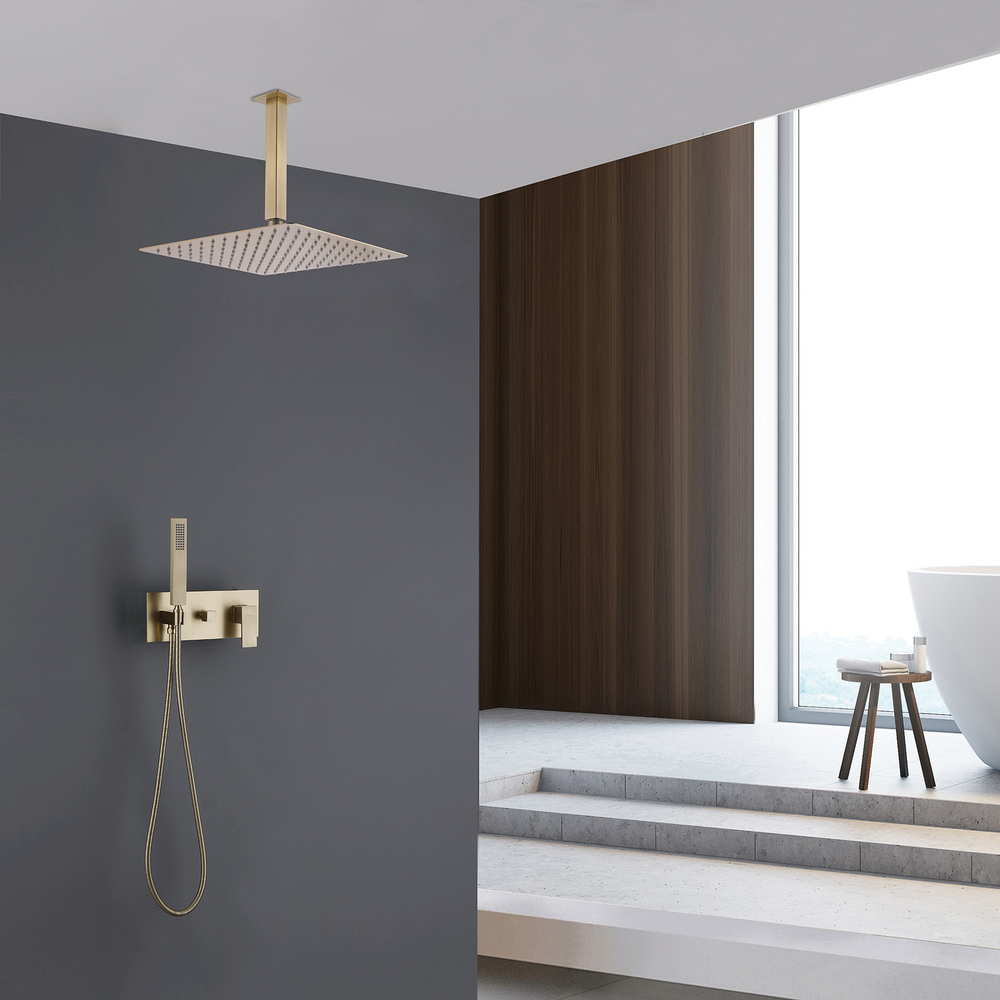 Душевая система ABBER Daheim AF8221G скрытого монтажа без излива, золото матовое