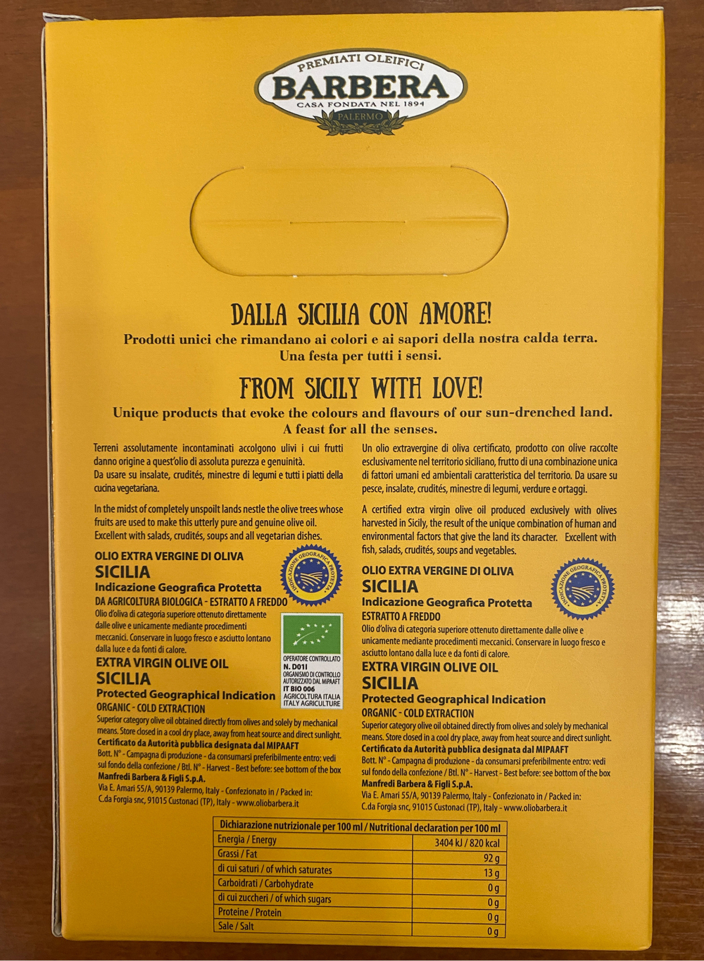 НАБОР ОЛИВКОВЫХ МАСЕЛ BARBERA 2*0,5 л, Италия