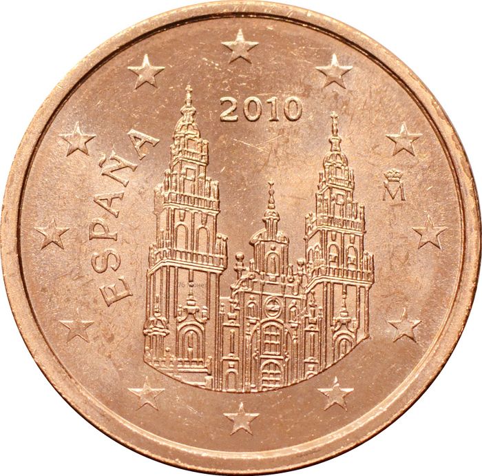 2 евроцента 2010 Испания (2 euro cent)
