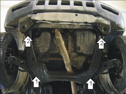 Защита картера двигателя, КПП (2 мм, сталь) для Toyota Highlander 2000-2007, Lexus RX 2003-2009 Motodor.02539