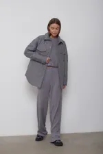 Куртка-рубашка Alexandra Talalay стёганая AW015 серая