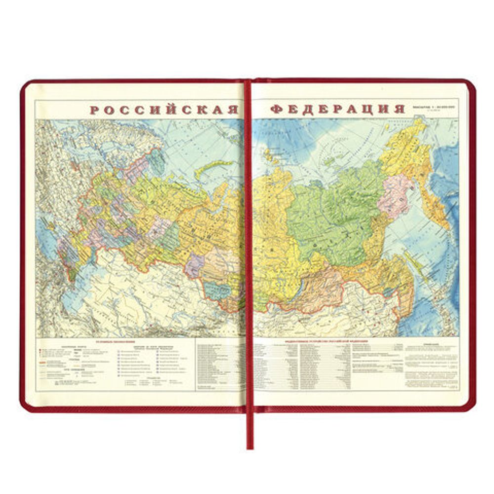 Ежедневник недатированный А5 138х213 мм BRAUBERG "Iguana" под кожу, 160 л., бордовый, 125092