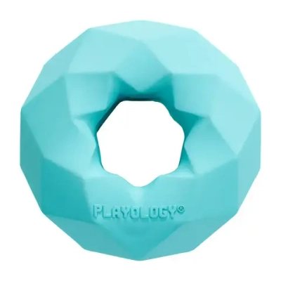 Playology channel chew ring хрустящее жевательное кольцо-многогранник для собак с ароматом арахиса, голубой
