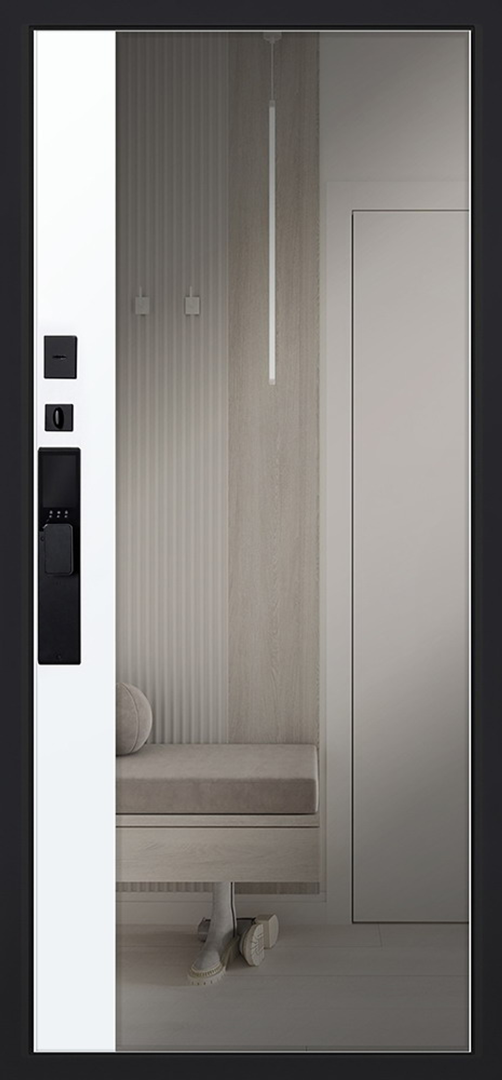 Стальная дверь "Plata" с зеркалом