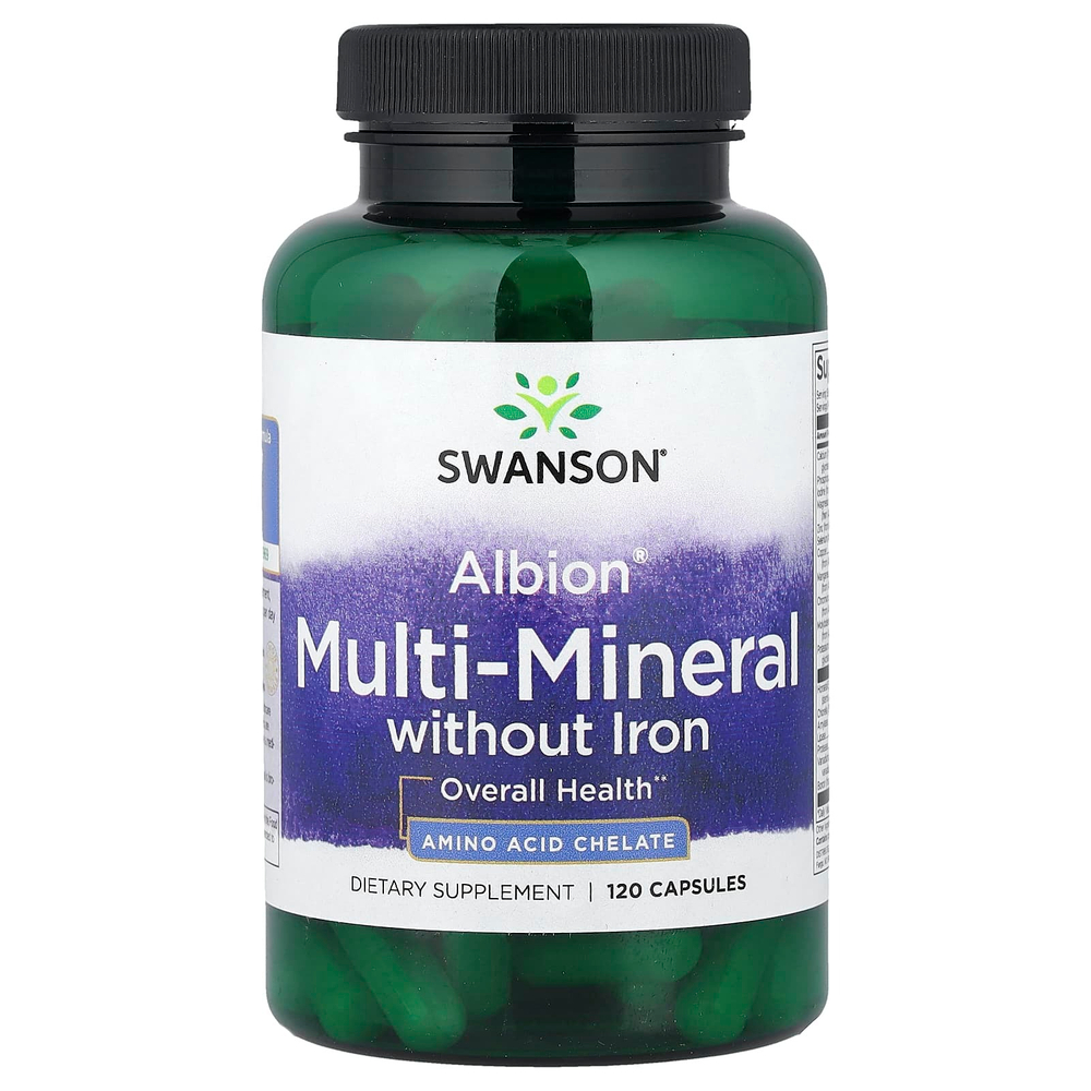 Swanson, мультиминералы без железа Albion®, 120 капсул