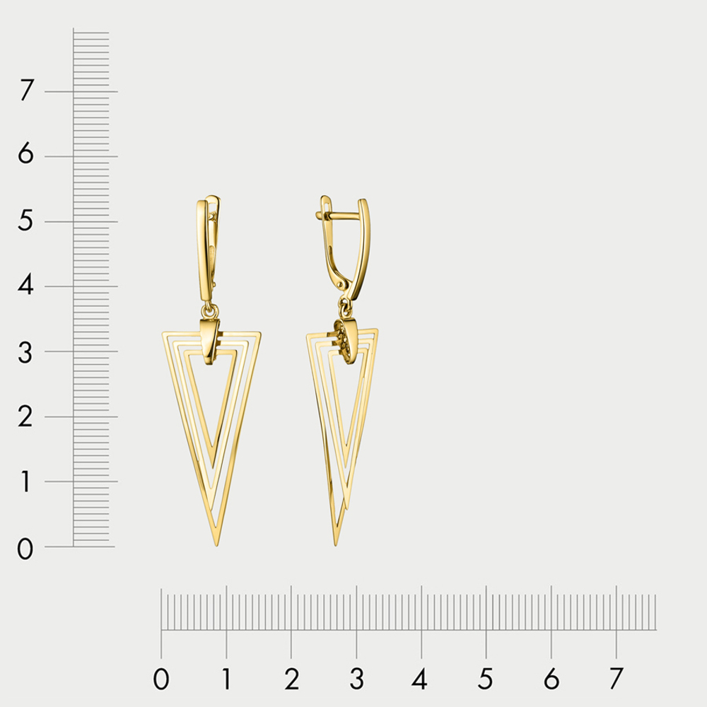 Длинные серьги без вставки для женщин из желтого золота 585 пробы (арт. 500862-4000)