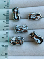 бм128-р Бусина мятая 12*8мм, латунь родий, шт