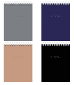 Блокнот А6 40л. клетка "Minimal Classiс" гребень, картон (BRAUBERG)