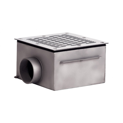 Донный слив квадратный 350х350х150 нерж. AISI-304 подкл. внутр. 3" (плитка)