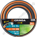 GRINDA ULTRA 6, 3/4″, 25 м, 25 атм, шестислойный, двойное армирование, поливочный шланг, PROLine (429009-3/4-25)