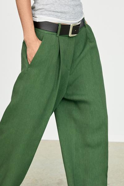 Massimo Dutti Свободные брюки, сине-зеленый
