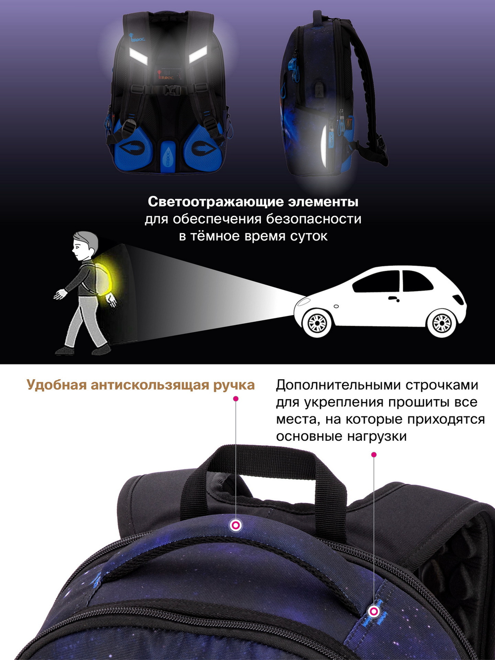 Рюкзак GROOC 14-060 + мешок + сумка-пенал