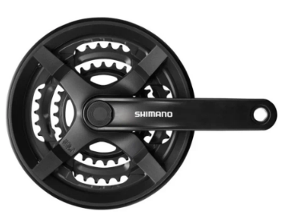 Шатуны 1/2"х3/32" 24/34/42 зуб. 170мм FC-TY301 Tourney SHIMANO "под ромб" алюминиевые черные, арт.580231