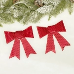 Бант на ёлку «Сияние» 13*16 см (набор 2 шт), Красный