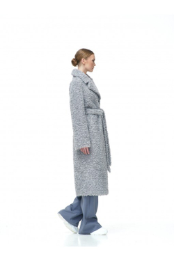 Пальто женское чебурашка из шерсти мериноса, голубая, SilverFox