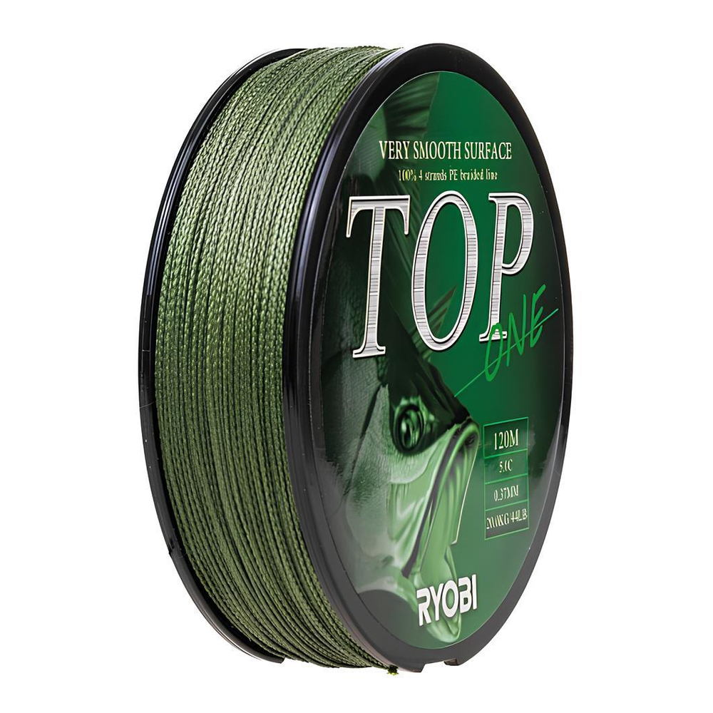 Шнур TOP PE4X-120M 5,0/d-0.370mm Dark green Ryobi