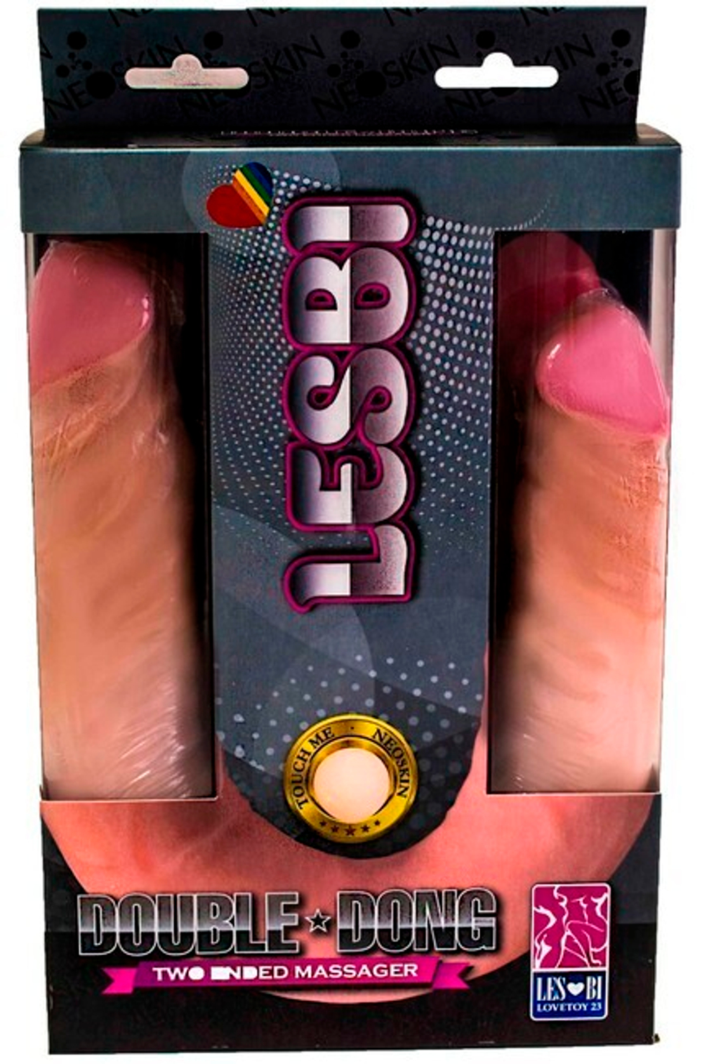 Сдвоенный реалистичный фаллос (47 см) (Цвет: телесный)