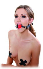 Кляп двухцветный Fetish Fantasy Series Two Tone Ball Gag черный с красным (Цвет: черный с красным)