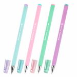 Ручки гелевые BRAUBERG ORIGINAL, ЧЕРНЫЕ, НАБОР 4 штуки, игольчатый узел 0,5 мм, линия письма 0,35 м, 144247