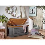 Сундук «Форест» с откидной крышкой серый 7012/бейц-масло