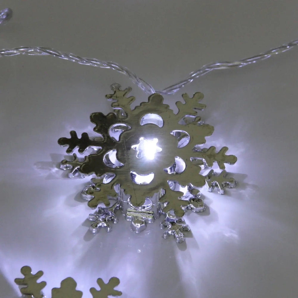 Гирлянда для дома «Серебряная снежинка» 4м 20 ламп LED, 6,3 см прозр.пров.,1 реж, IP-20, Белый (возможность соединения)