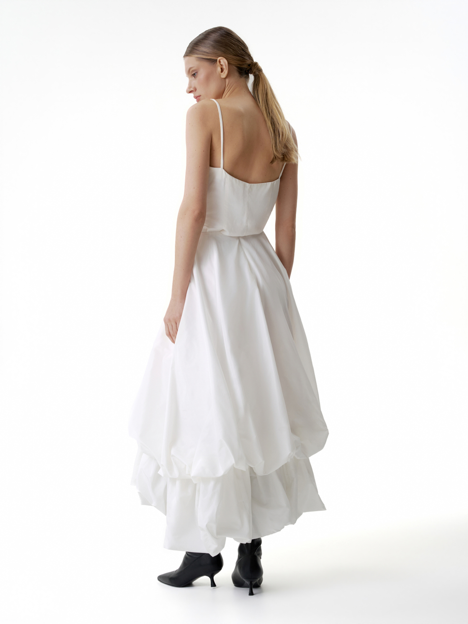 Двойная юбка-баллон из тафты белая
