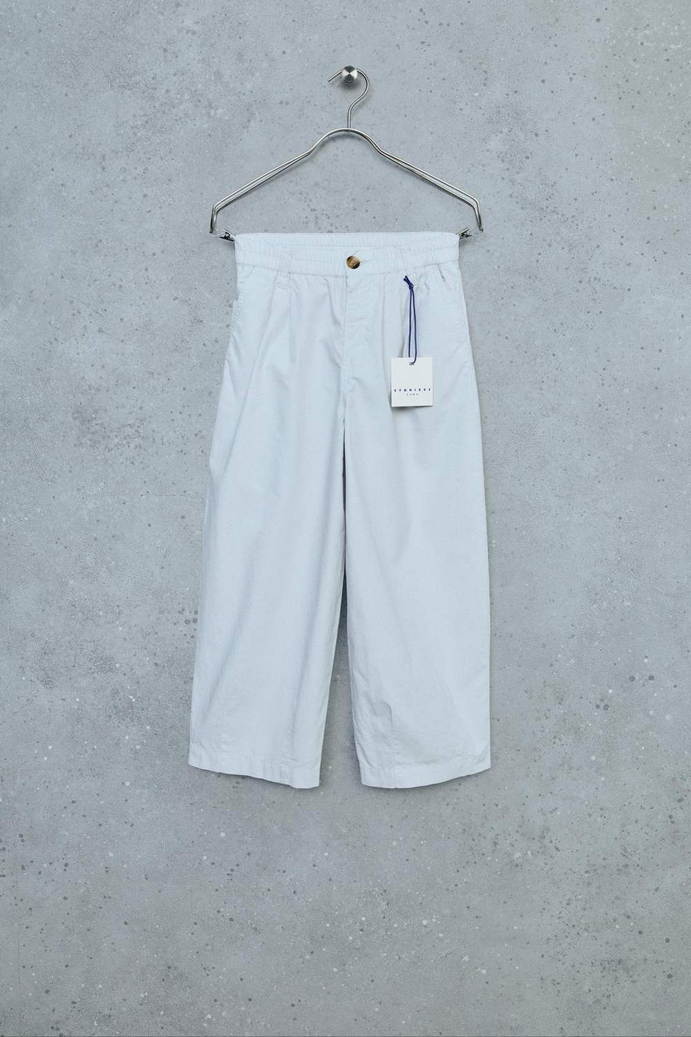 ZARA STORIESZ - БРЮКИ RELAXED ИЗ ПОПЛИНА, НЕБЕСНО-ГОЛУБОЙ
