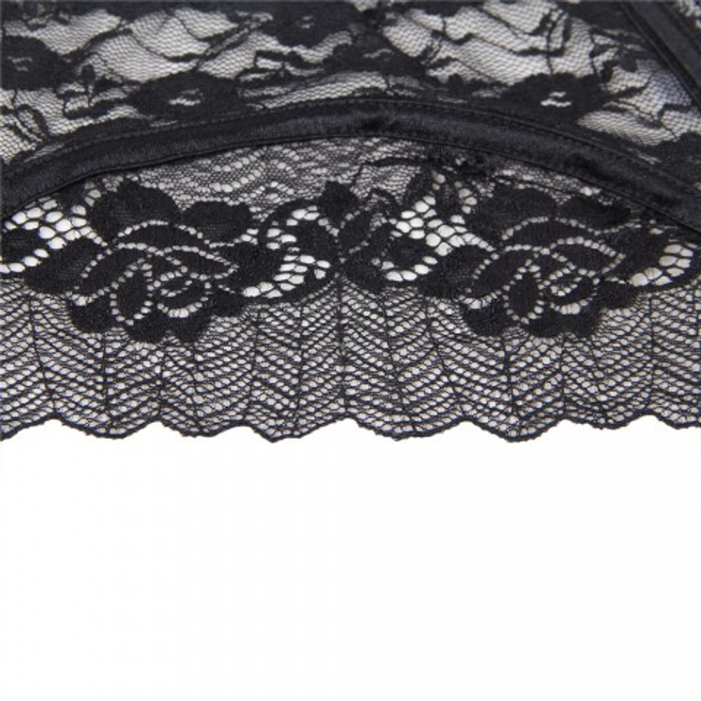 Кружевной пояс для чулок Black Sexy Lace (M-L)