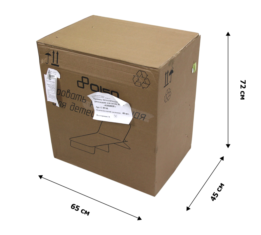 Кровать раскладная Юниор жесткая арт.С89/44 (цвет ткани разноцветный рис.круги (4 шт. в уп.)