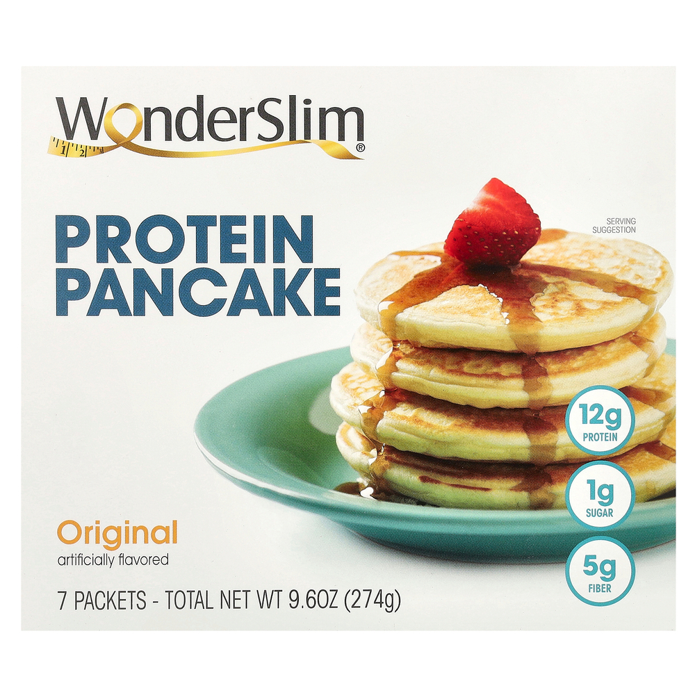 WonderSlim, протеиновый блин, оригинальный вкус, 7 пакетиков по 39 г