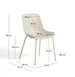 Бежевый стул Altea из пластика и стали с бежевой отделкой