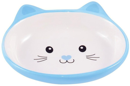 Миска Mr.Kranch керамическая для кошек "Мордочка кошки" 160мл, голубая