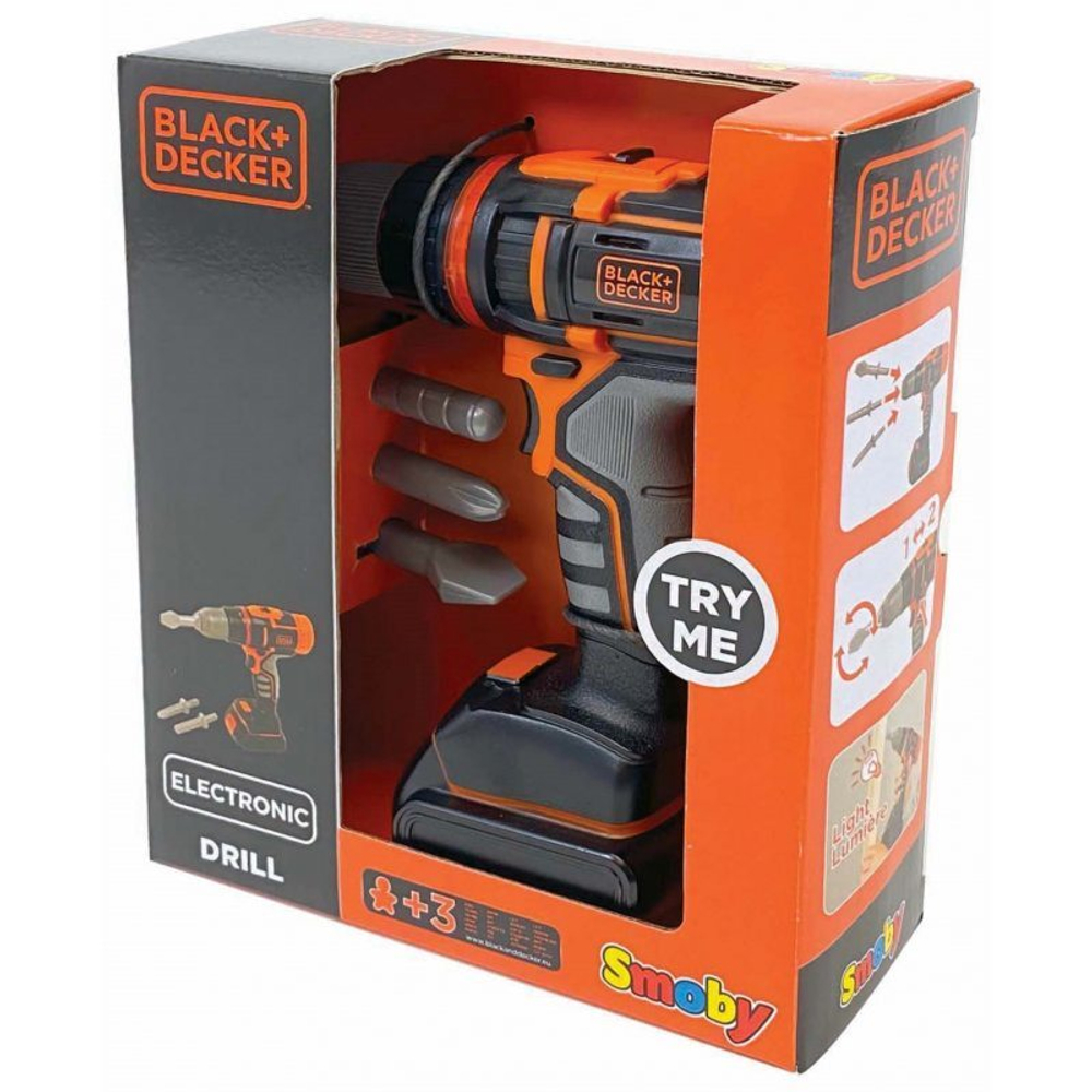 Smoby - Детская электронная дрель Black & Decker 360197