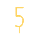 Свеча тонкая цифра "5"
