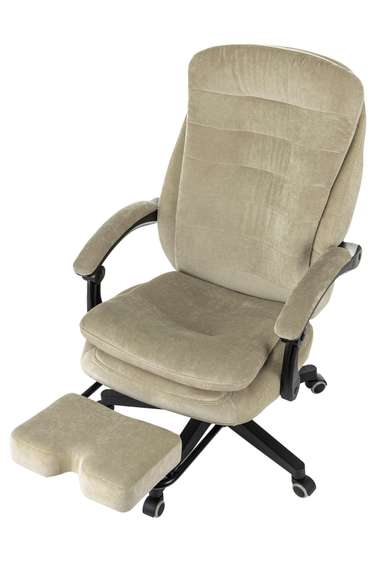 Кресло руководителя Бюрократ T-9950MSG-F Fabric песочный Light-21 крестов. пластик подст.для ног