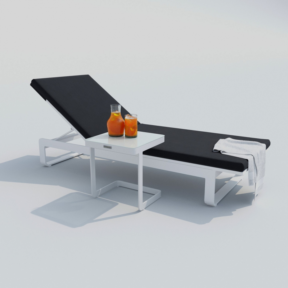 Шезлонг Ideal Patio ЛЕТТО антрацит - белый каркас