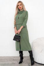 Платье трикотажное с разрезом (полынь) Р11-2008/3 Nikol
