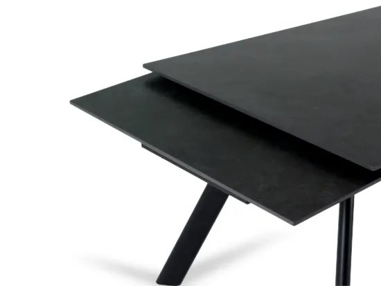 Раскладной обеденный стол Bronte черный керамика 160-240