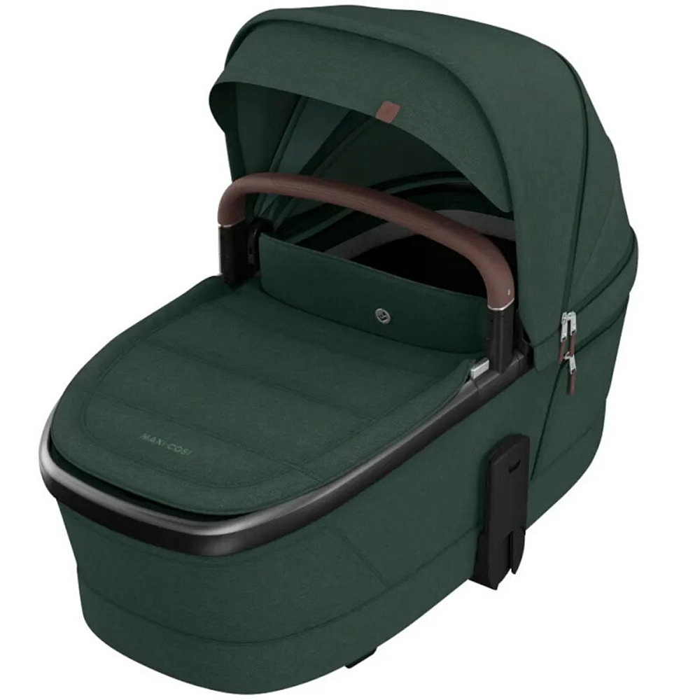 Детская коляска Maxi-Cosi Fame 3 в 1 с автокреслом Coral 360 Essential grey Twillic Green/зеленый