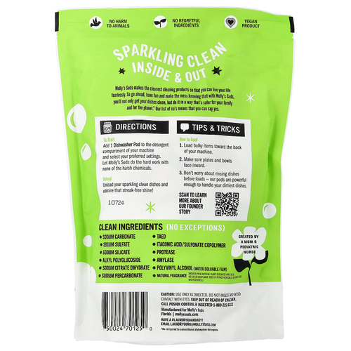 Molly's Suds, капсулы для посудомоечной машины, с цитрусовым вкусом, 60 капсул, 0,84 кг (29,63 унции)