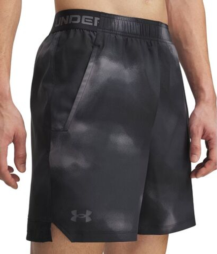Мужские теннисные шорты Under Vanish Woven 6in Printed - black/castlerock