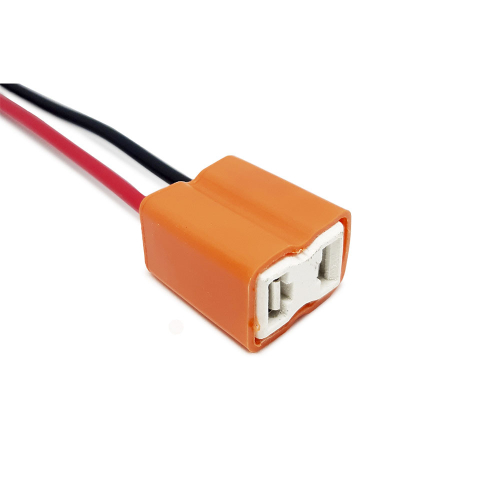 Патрон под лампу H7 с проводами, прямой, керамика (AKS483)