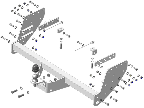 Фаркоп ZincaR ОЦИНКОВАННЫЙ Mitsubishi L200 2006-2014, 2015-, Fiat Fullback (Оцинк. шар)(паспорт и сертификат в комплекте)(без электрики) ZM301FE