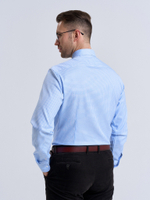 Сорочка мужская VESTER длинный рукав, голубая в клетку, 59816 05