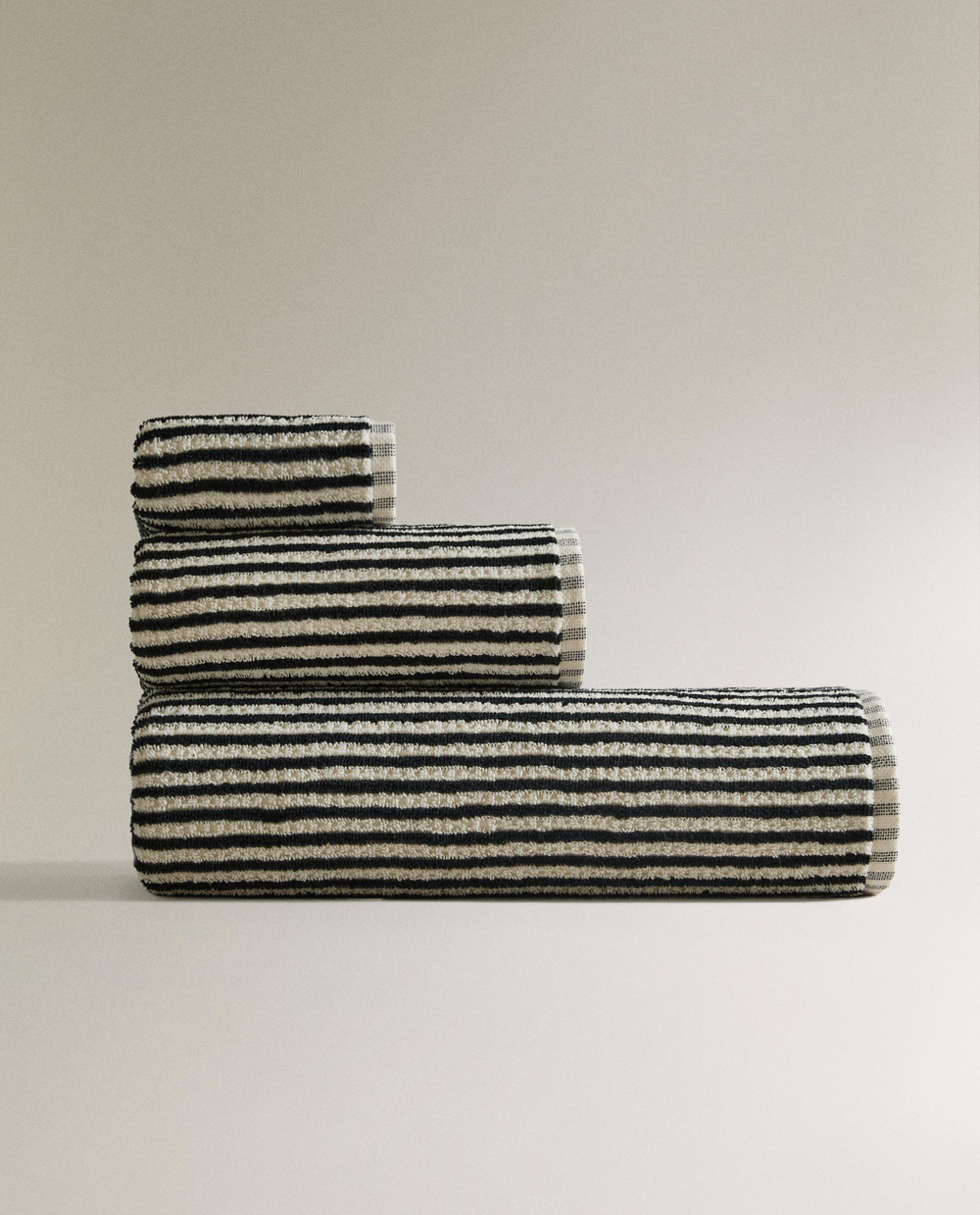Zara Home Полотенце для лица и рук из хлопка, чёрный · 4545/013