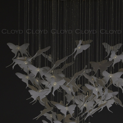 Люстра Cloyd TROPICA C9 / выс. 120 см - керамика - золото (арт.11332)