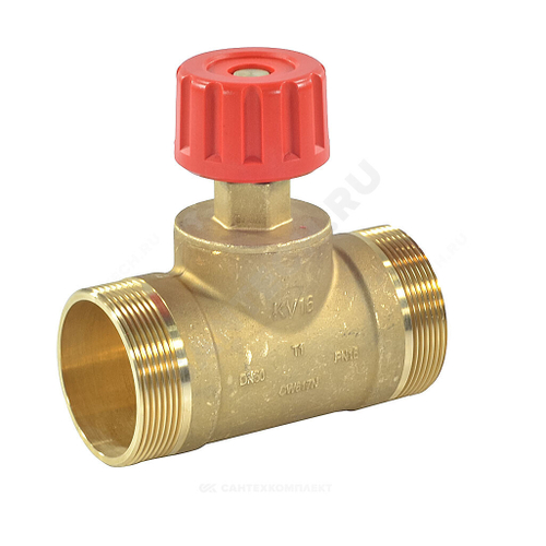 Клапан запорный ручной латунь CDT Ду 50 Ру16 НР Kvs=16м3/ч без ниппелей Danfoss 003Z7702